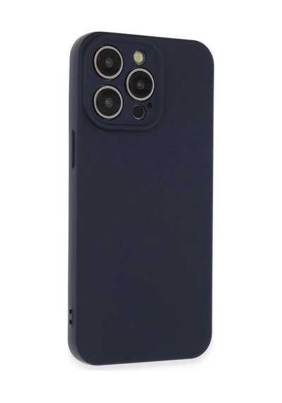 Apple Uyumlu iPhone 15 Pro Max Kılıf Nano İçi Kadife Silikon Lacivert\