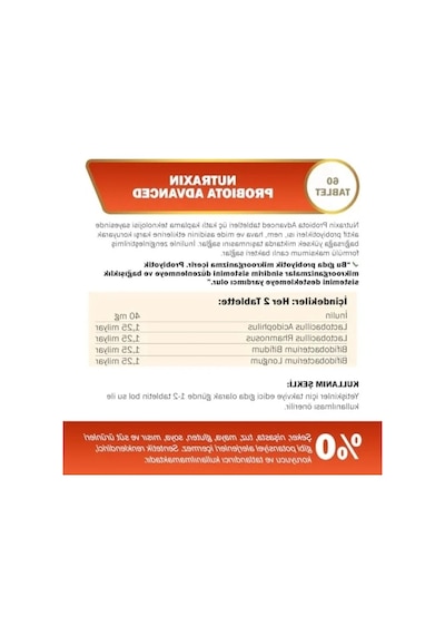Probiyotik Takviye Tableti - 60 Tablet, Canlı İçerik
