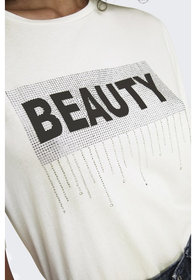 Only Bayan T Shirt 15346650 Beyaz-gri Beyaz-gri Beyaz - Gri