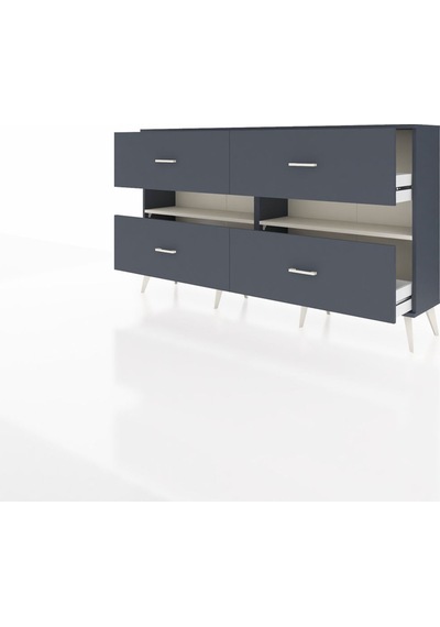 Arges Konsol 2 Raflı 4 Çekmeceli 176x30x99 Antrasit-aytaşı/antrasit Aytası/antrasıt - Antrasıt Arges Konsol 2 Raflı 4 Çekmeceli 176x30x99 Antrasit-aytaşı/antrasit Aytası/antrasıt - Antrasıt