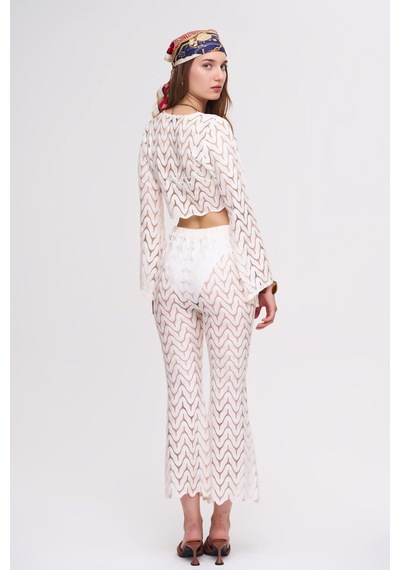 La Garita Jude Beyaz Crop Top&pantolon Set Beyaz Beyaz
