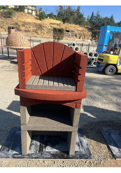 Mangal Barbekü 70 Lik Piknik Model Gri - Kırmızı