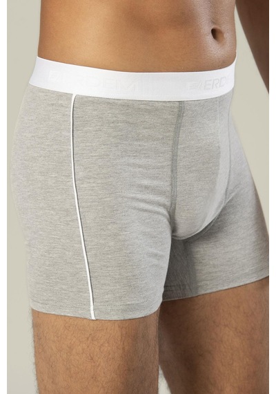 Erdem Gri Melanj Pamuk Elastan Uzun Boxer 1417 Gri Melanj