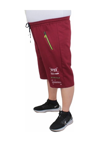 Moc Grande Mocgrande Erkek Büyük Beden Penye Şort Run Your City 24634 Bordo-Bordo