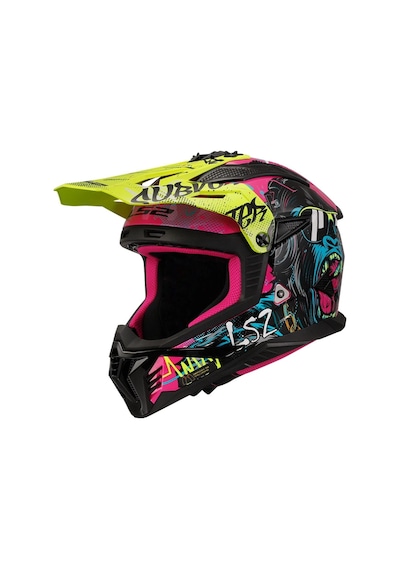 Ls2 Fast 2 Gorılla Mor-neon Sarı Kask Mor