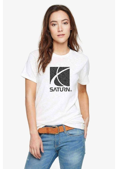 Saturn Baskılı Beyaz Kadın Tshirt (534649618)
