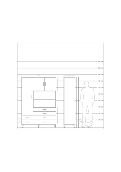 Hyperion Dolap 8 Raflı 6 Çekmeceli 3 Kapaklı 132x44x195 Çam-a... Çam Hyperion Dolap 8 Raflı 6 Çekmeceli 3 Kapaklı 132x44x195 Çam-a... Çam