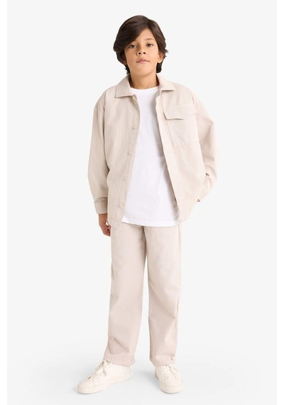 Defacto Erkek Çocuk Beli Lastikli Gabardin Pantolon G3642a825augr302 Gri