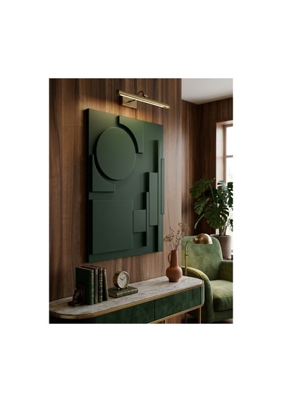 Modern Geometrik Tasarım Tamamı Suntalam Kabartmalı Dekoratif Duvar Tablosu Haki - 943212241 Haki