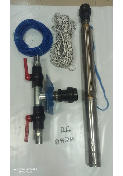 4sd16/9 3hp Alarko Trifaze 25 Mt Yassı Kablolu 50 Mt Halatlı Çift Vanalı Akıtma Başlıklı Takım Dalgıç Pompa