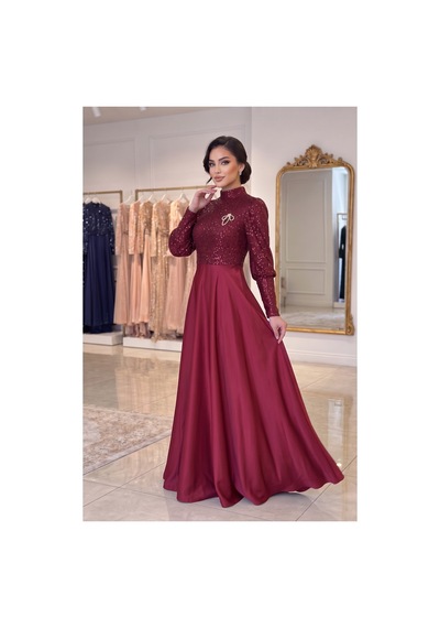 Dorne Moda Üstü Pul Paletli Altı Saten Kloş Detaylı Mezuniyet Ve Nişan Abiye Elbise Bordo Bordo Dorne Moda Üstü Pul Paletli Altı Saten Kloş Detaylı Mezuniyet Ve Nişan Abiye Elbise Bordo Bordo
