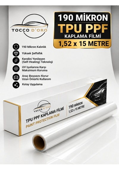 Tocco D'oro 190 Mikron Tpu Ppf Kaplama Filmi 1,52 X 15 Metre