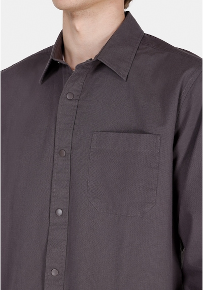 Colin's Colins Regular Fit Shirt Neck Düz Erkek Gri Uzun Kol Gömlek Cl1070136 Cl1070136 Q1.v1 Dgr Koyu Gri