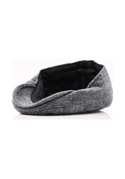 Külah Erkek Kasket Balıksırtı Flat Cap Termal Yün Şapka Gri