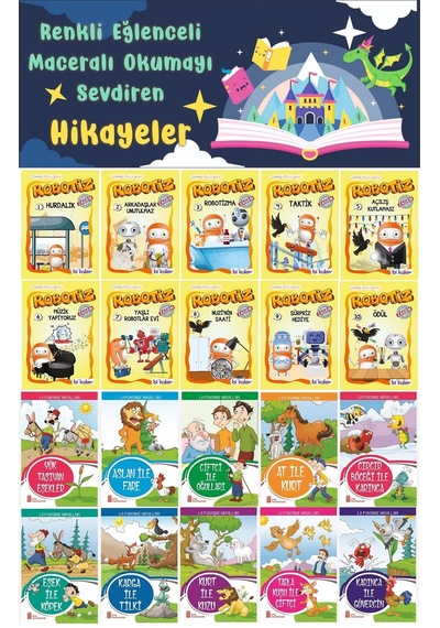 1.sınıf Renkli Eğlenceli Maceralı Okumayı Sevdiren Hikayeler 3 20 Kitap