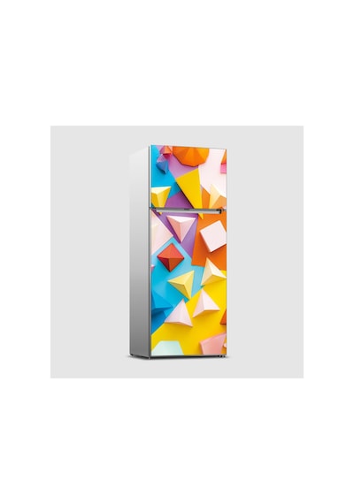 Renkli Geometrik Buzdolabı Kaplama Sticker Kendinden Yapışkanlı Folyo 75x200 Cm