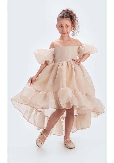 Mnk Baby & Kids Arisvi Kız Çocuk Abiye M00738 Krem