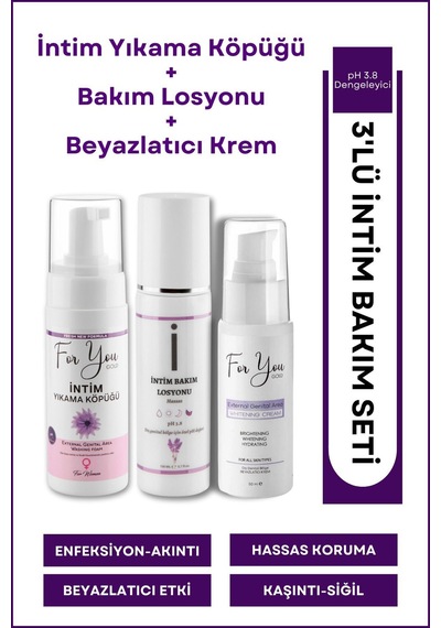 Genital Bölge Bakım Set - İntim Losyon + Günlük Yıkama + Genital Beyazlatıcı 3'lü Set