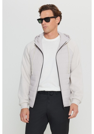 AC&Co / Altınyıldız Classics Erkek Bej Standart Fit Normal Kesim Dolgulu Kapüşonlu Yan Cepli Mont Bej