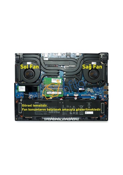 Asus G713q Uyumlu Notebook Cpu, İşlemci Fanı, Sol Fan - Ver.2 - 12v - Tip-a / 13nr08e0p02011 32689767