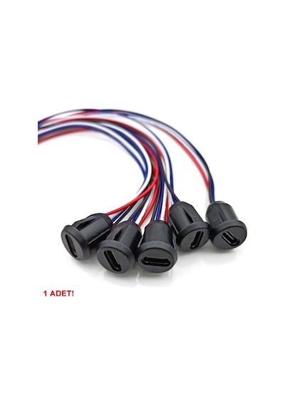 Type C Panel Montaj Dişi Soket 4 Pin 15cm Kablolu Uzatma Usb 3.1 Konnektör Araba Kamera
