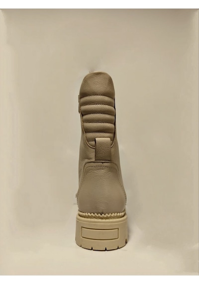 Castle Black Yldz-52682-1 Bej Hakiki Deri Kadın Bot Bej