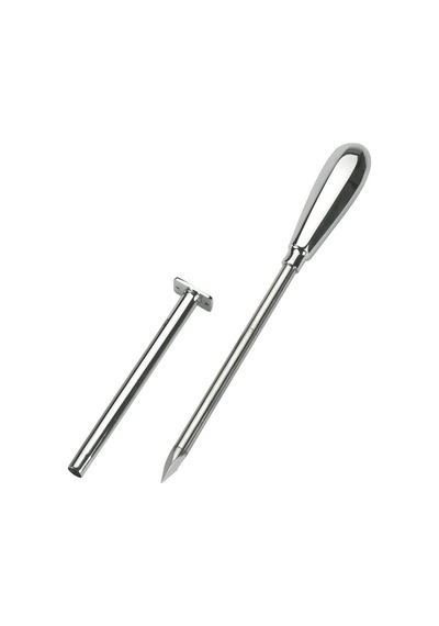 Trokar 12 cm  Krom Kaplamalı 2 Kanüllü ve Metal Kulplu