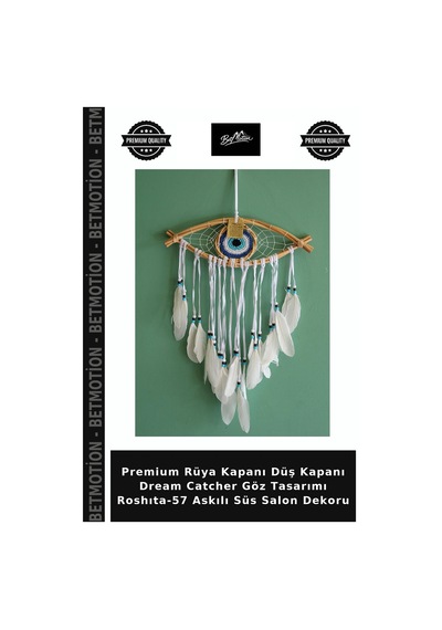 Premium Rüya Kapanı Düş Kapanı Dream Catcher Göz Tasarımı Roshıta-57 Askılı Süs Salon Dekoru