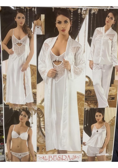 Büşra 8285 8 Li Penye Sabahlık Gecelik Takım Pudra