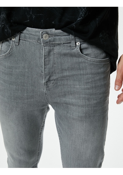 Koton Super Skinny Fit Kot Pantolon - Justin Jean Gri 4wam40376nd Gri