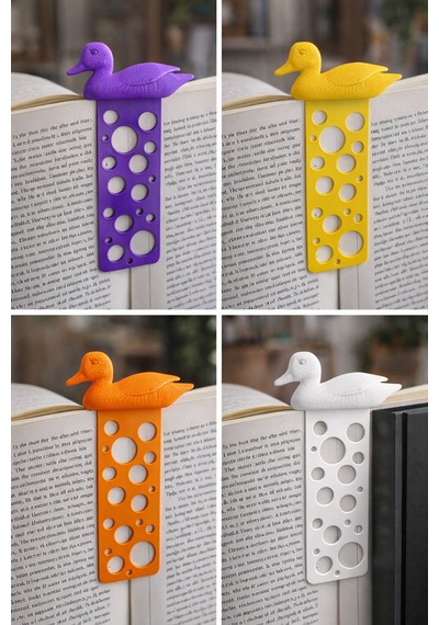 Ördek Figürlü Dekoratif Kitap Ayracı 6 Lı Renkli Set