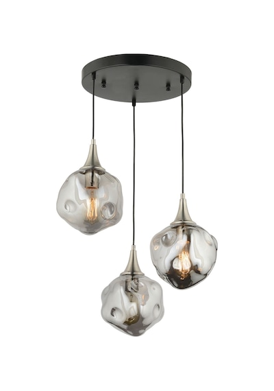 Lampaluce Globo-4 Modern Sarkıt Avize 3'Lü 70Cm Krom