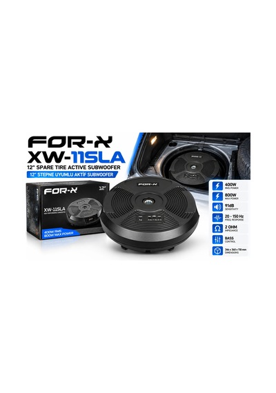 For-x Stepne Bass - For-x Xw-11sla Aktif Stepne Subwoofer - Kendinden Amfili Aktif Stepne Kabin Bas