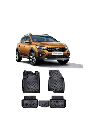 Bod Dacia Sandero Stepway 2021-Sonrası 3D Havuzlu Paspas Prestige/Extreme/Expression Paket