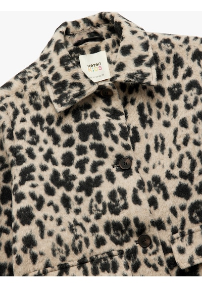 Koton Leopar Desenli Kapaklı Cepli Uzun Kollu Bisiklet Yaka Kaban Bej Desenli 6wkg00007aw Ekru Desenli Koton Leopar Desenli Kapaklı Cepli Uzun Kollu Bisiklet Yaka Kaban Bej Desenli 6wkg00007aw Ekru Desenli