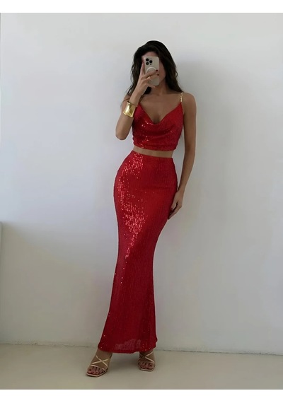 Havens Ruby Payet Takım Pullu Kırmızı