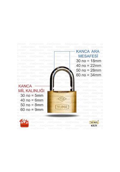 Yuma Pirinç Sarı Asma Kilit Master Sistem ortak Anahtarlı 40Mm