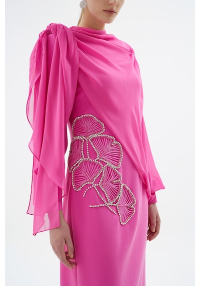 Senna Peony Elbise Pembe Pembe
