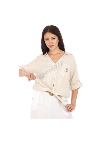 Eren Style İtalyan Kemerli Keten Pantolon-9200 Beyaz