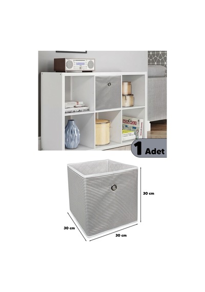 Raf Organizer Saklama Kutusu Gri 30 X 30 X 30 Kumaş 30 X 30 Kahverengi Diğer