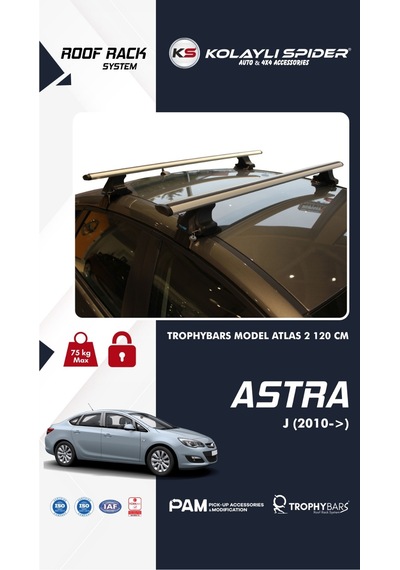 Opel Astra J 2010+ Trophybars Ara Atkı/ Tavan Barı Gri