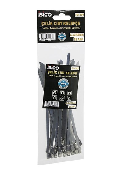 İbico İ13-109 Metal Cırt Kelepçe Kablo Bağı - Paslanmaz Çelik, 4.6x150 Mm, 25 Adet- 24'li Paket Diğer