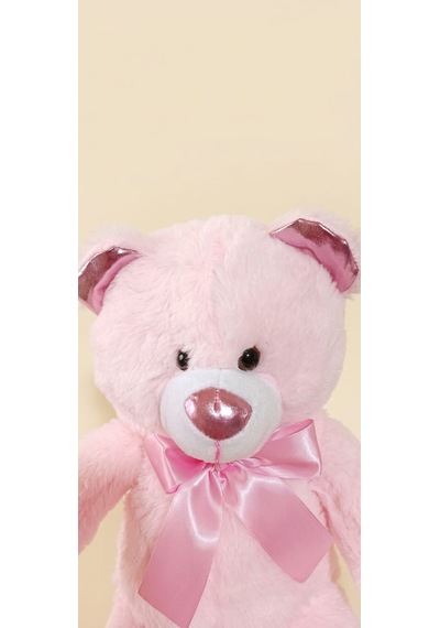Peluş Uzun Parlak Ayı 50 Cm Pembe