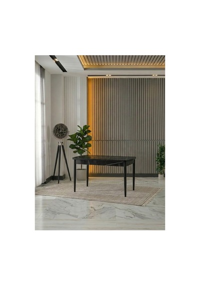 Sonata Mdf 80 X 130 Açılabilir Mutfak Masası Siyah Siyah