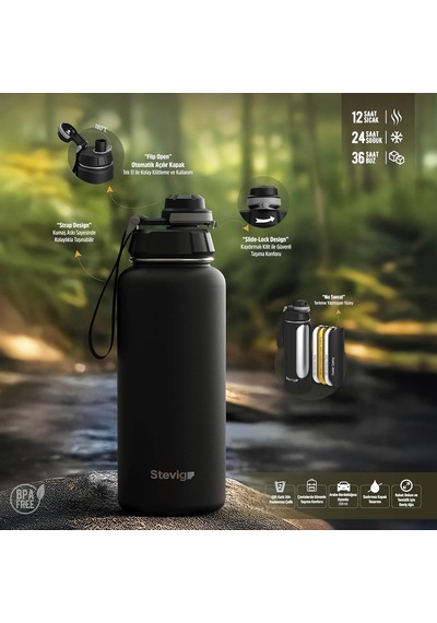 1 Hand Leak-proof Sızdırmaz Çelik Termos 1500 Ml Icy Pink St-255