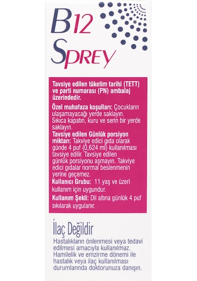 D3 K2 Sprey 25 ML + Vitamin B12 Sprey Çilek Aromalı 25 ML