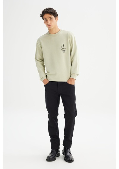 Lee Erkek Baskılı Sweatshirt Light Green Light Green