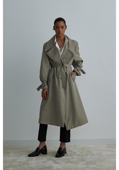Suud Collection Açık Haki Rowe Gabardin Trençkot