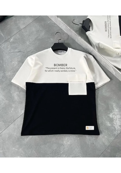 Modi Green Unisex Günlük Stil Siyah Urban Style Kargo Cepli Tişört