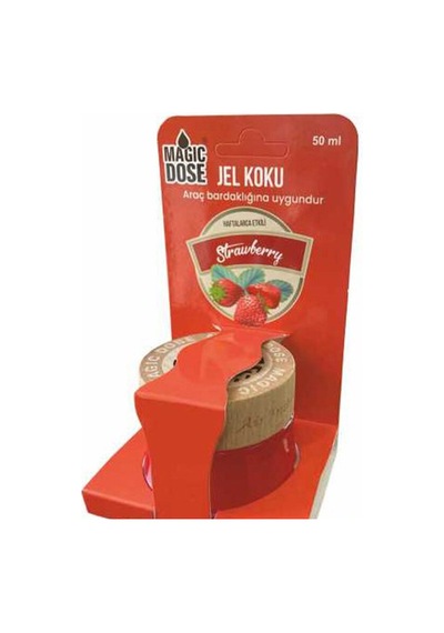 2 Adet Magic Dose Dekoratif Ahşap Kapaklı Jel Koku 50ml - Çilek